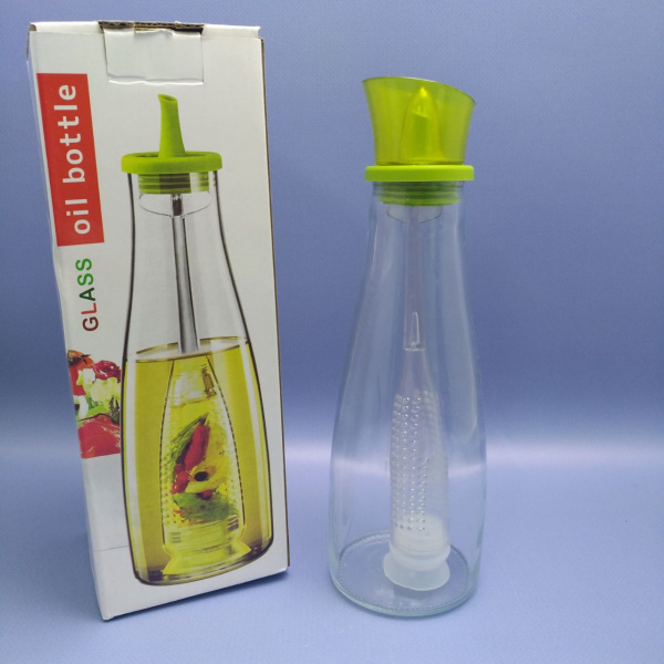 Бутылка - диспенсер стеклянная для масла с ситечком 500 мл. / Бутылка для ароматного масла 